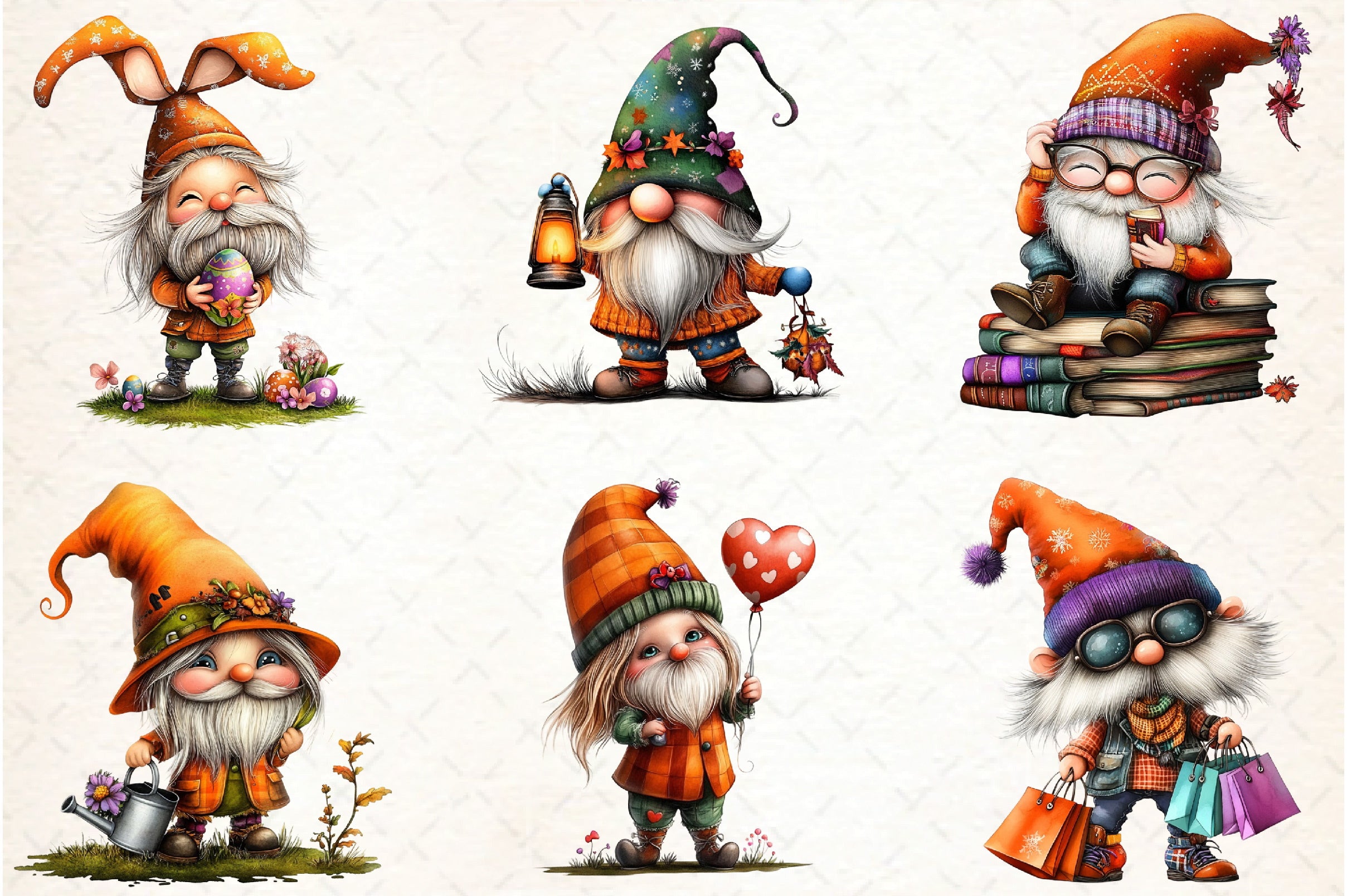 Stylish Gnome Clipart Bundle - CraftNest - Digital Crafting and Art