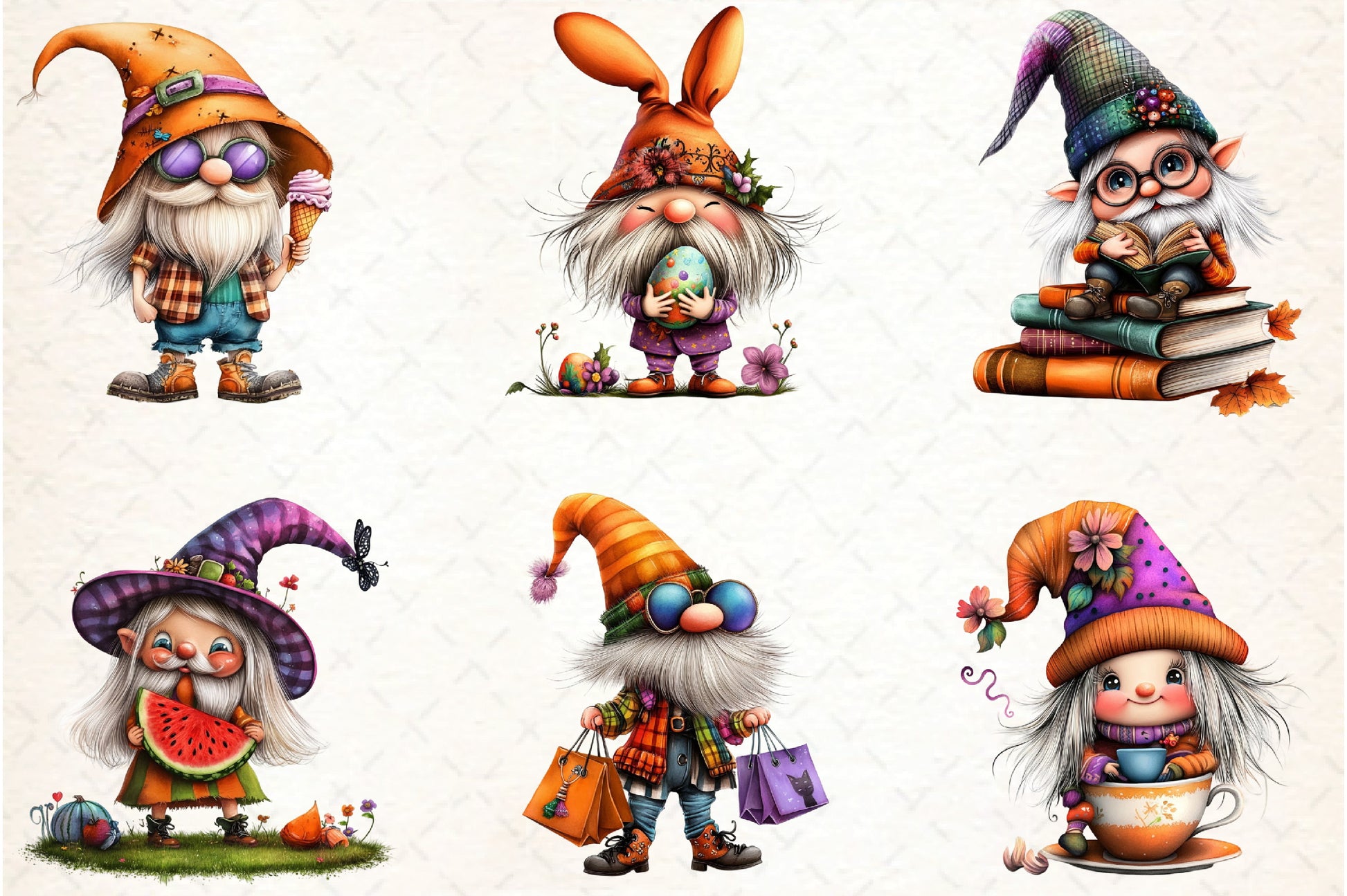 Stylish Gnome Clipart Bundle - CraftNest - Digital Crafting and Art