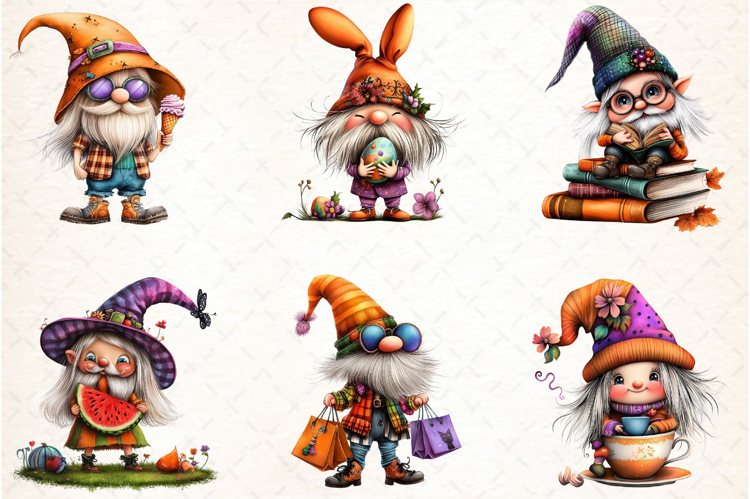 Stylish Gnome Clipart Bundle - CraftNest - Digital Crafting and Art