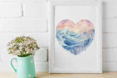 Summer Ocean Wave Hearts Clipart Bundle - CraftNest - Digital Crafting and Art