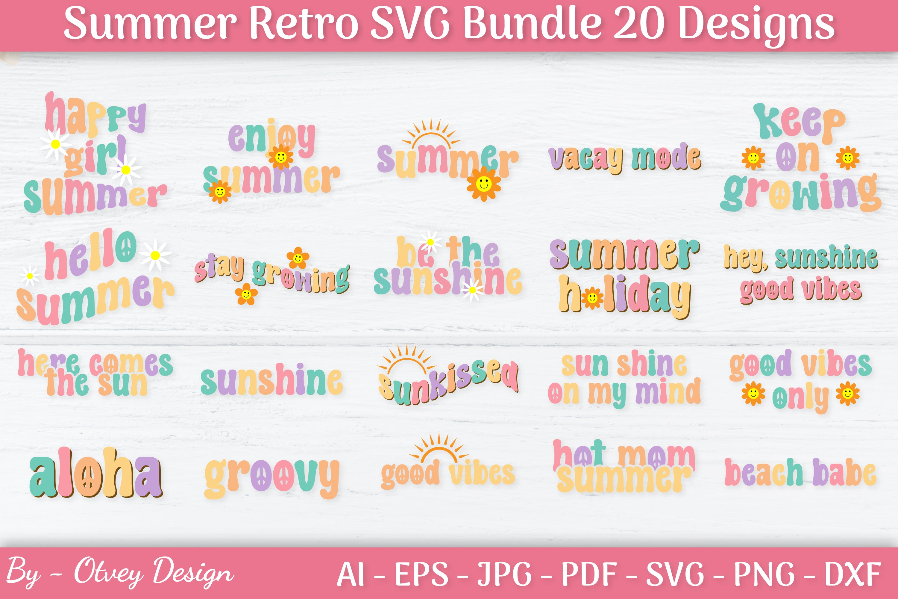 Summer Retro SVG Bundle