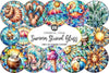 Summer Stained Glass Clipart Bundle