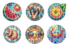 Summer Stained Glass Clipart Bundle - CraftNest - Digital Crafting and Art