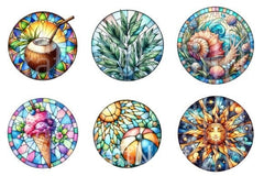 Summer Stained Glass Clipart Bundle - CraftNest - Digital Crafting and Art