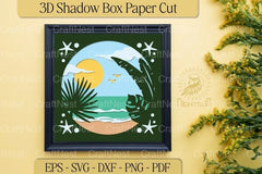 Summer Beach 3D Shadow Box Clipart Bundle - CraftNest - Digital Crafting and Art