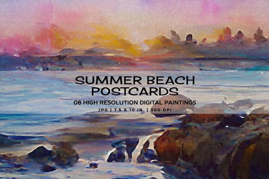 Summer Beach Postcards - Wall Art