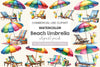 Summer Beach Umbrella Clipart Bundle