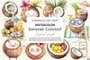Summer Coconut Clipart Bundle 2