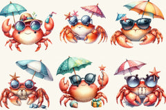 Summer Crab Beach Clipart Bundle - CraftNest - Digital Crafting and Art