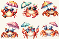 Summer Crab Beach Clipart Bundle - CraftNest - Digital Crafting and Art