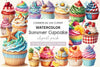 Summer Cupcake Set Clipart Bundle
