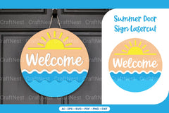 Summer Door Sign Lasercut SVG Bundle - CraftNest - Digital Crafting and Art