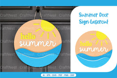 Summer Door Sign Lasercut SVG Bundle - CraftNest - Digital Crafting and Art