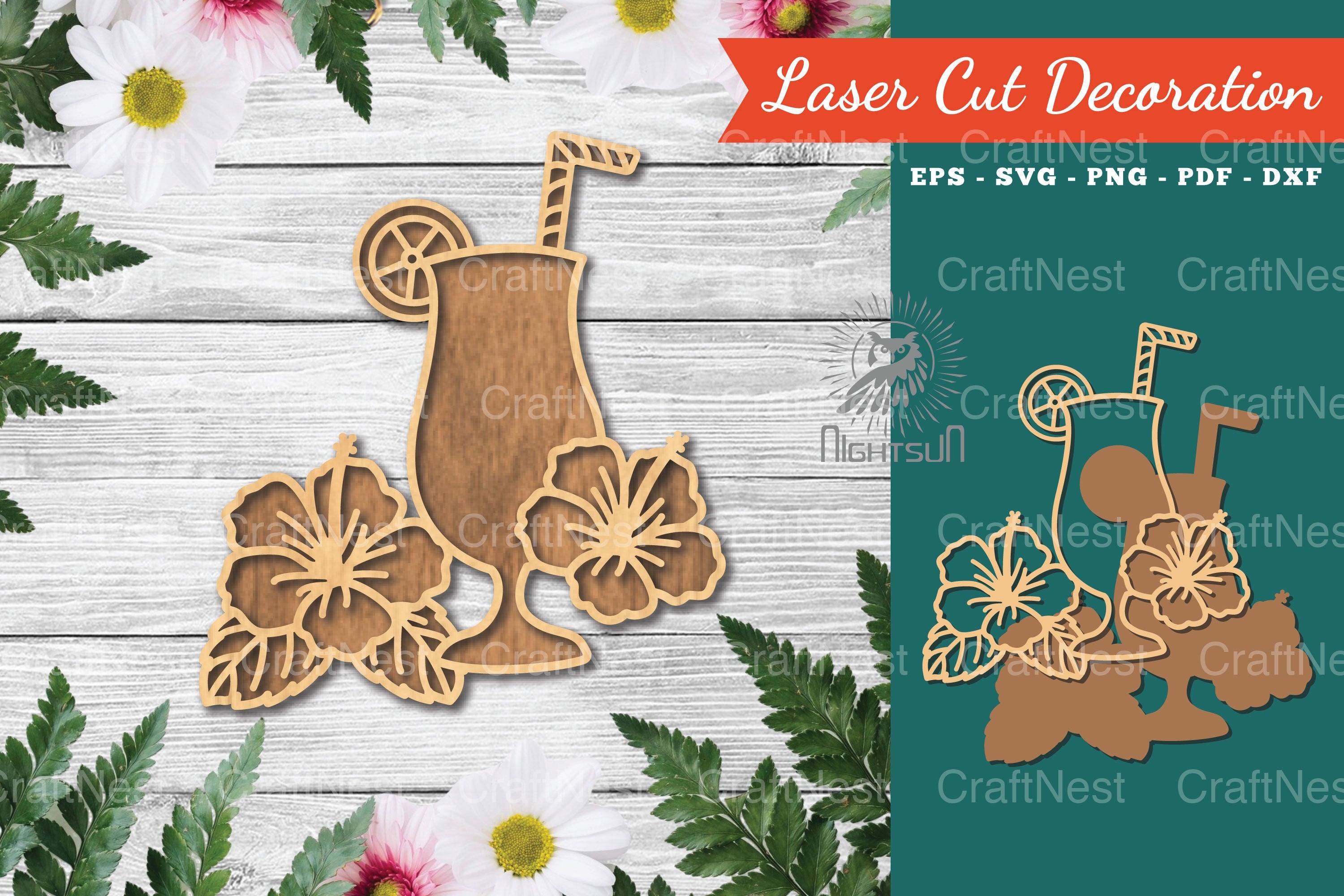 Summer Drink Laser Cut Decoration Clipart Bundle - CraftNest - Digital Crafting and Art