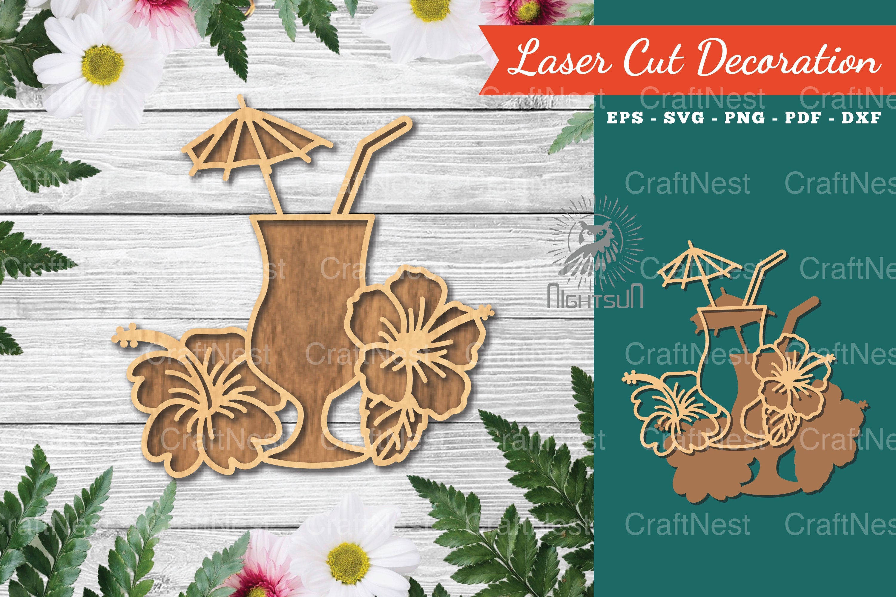 Summer Drink Laser Cut Decoration Clipart Bundle - CraftNest - Digital Crafting and Art
