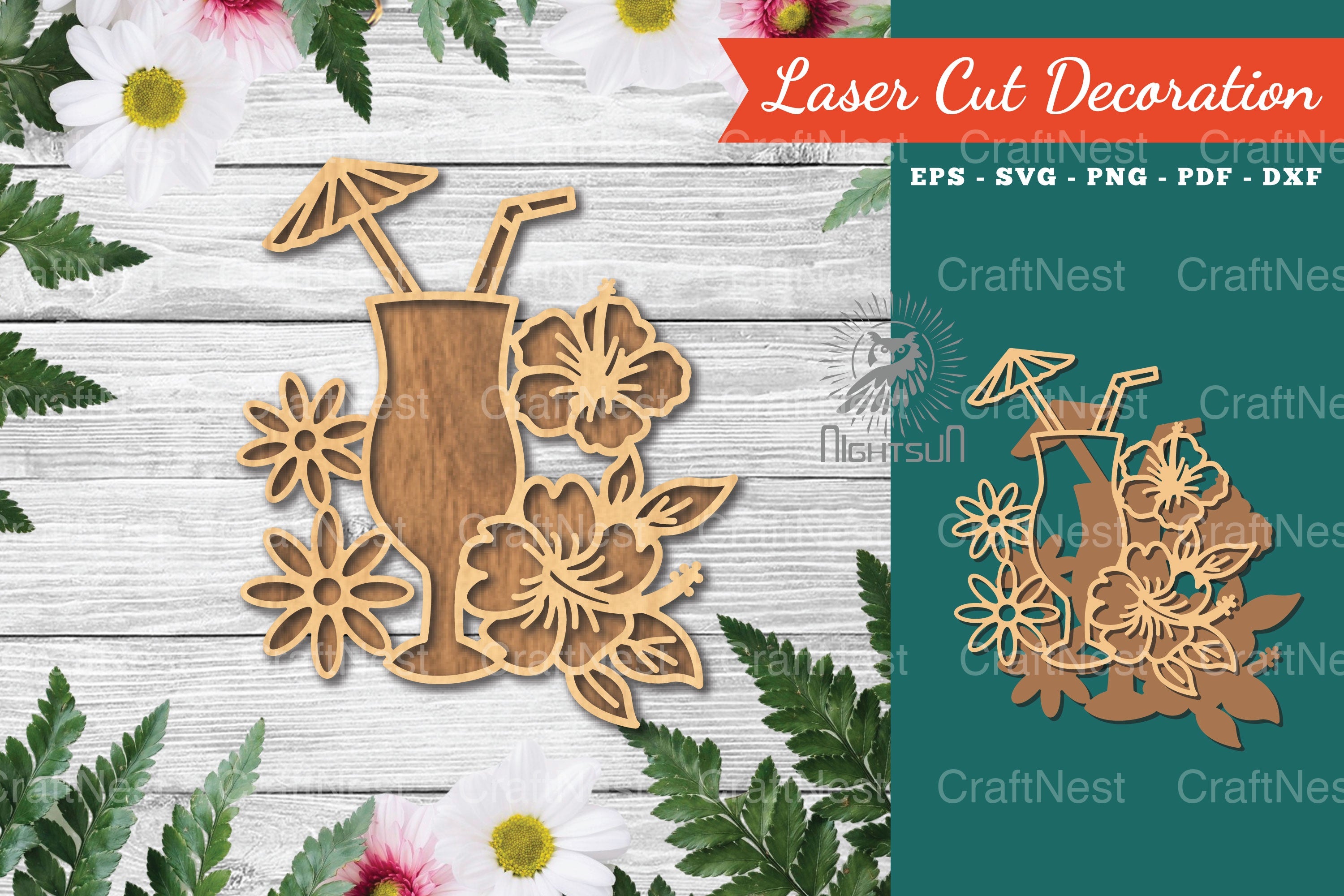 Summer Drink Laser Cut Decoration Clipart Bundle - CraftNest - Digital Crafting and Art