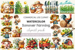 Summer Farming Time Clipart Bundle - CraftNest - Digital Crafting and Art