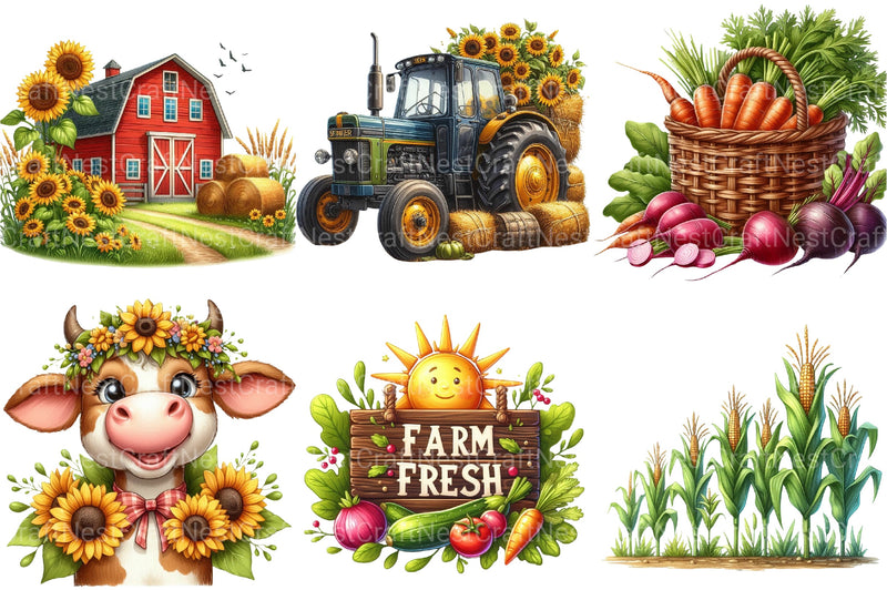 Summer Farming Time Clipart Bundle - CraftNest - Digital Crafting and Art
