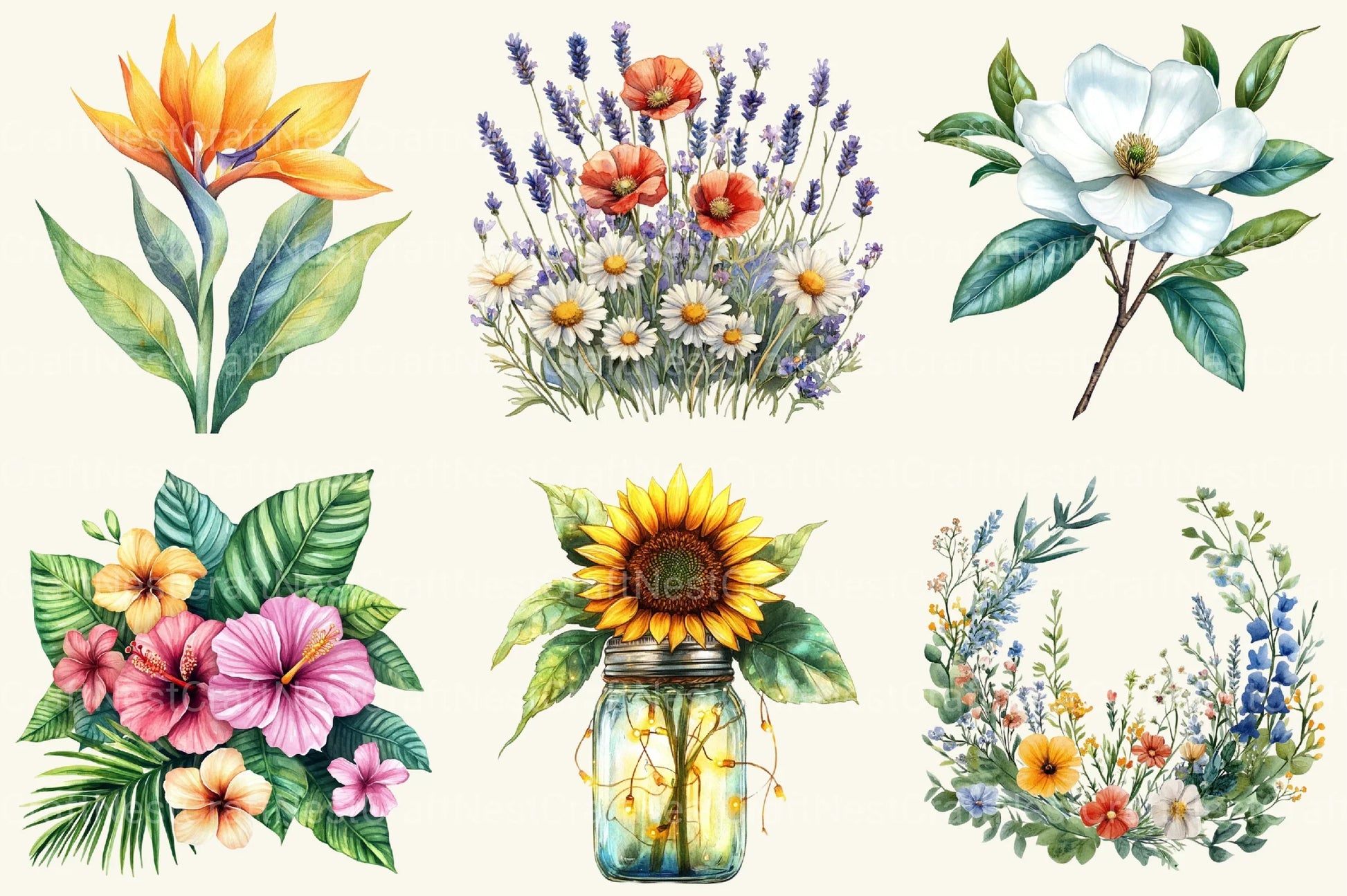 Summer Flower Clipart Bundle 3 - CraftNest - Digital Crafting and Art