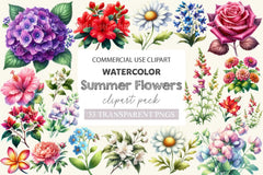 Summer Flowers Clipart Bundle 2 - CraftNest - Digital Crafting and Art