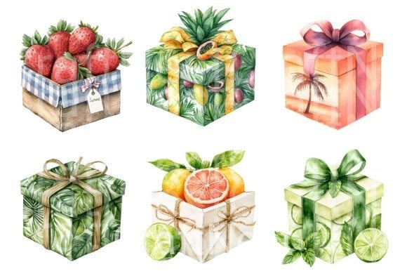 Summer Gift Box Clipart Bundle 12 - CraftNest - Digital Crafting and Art