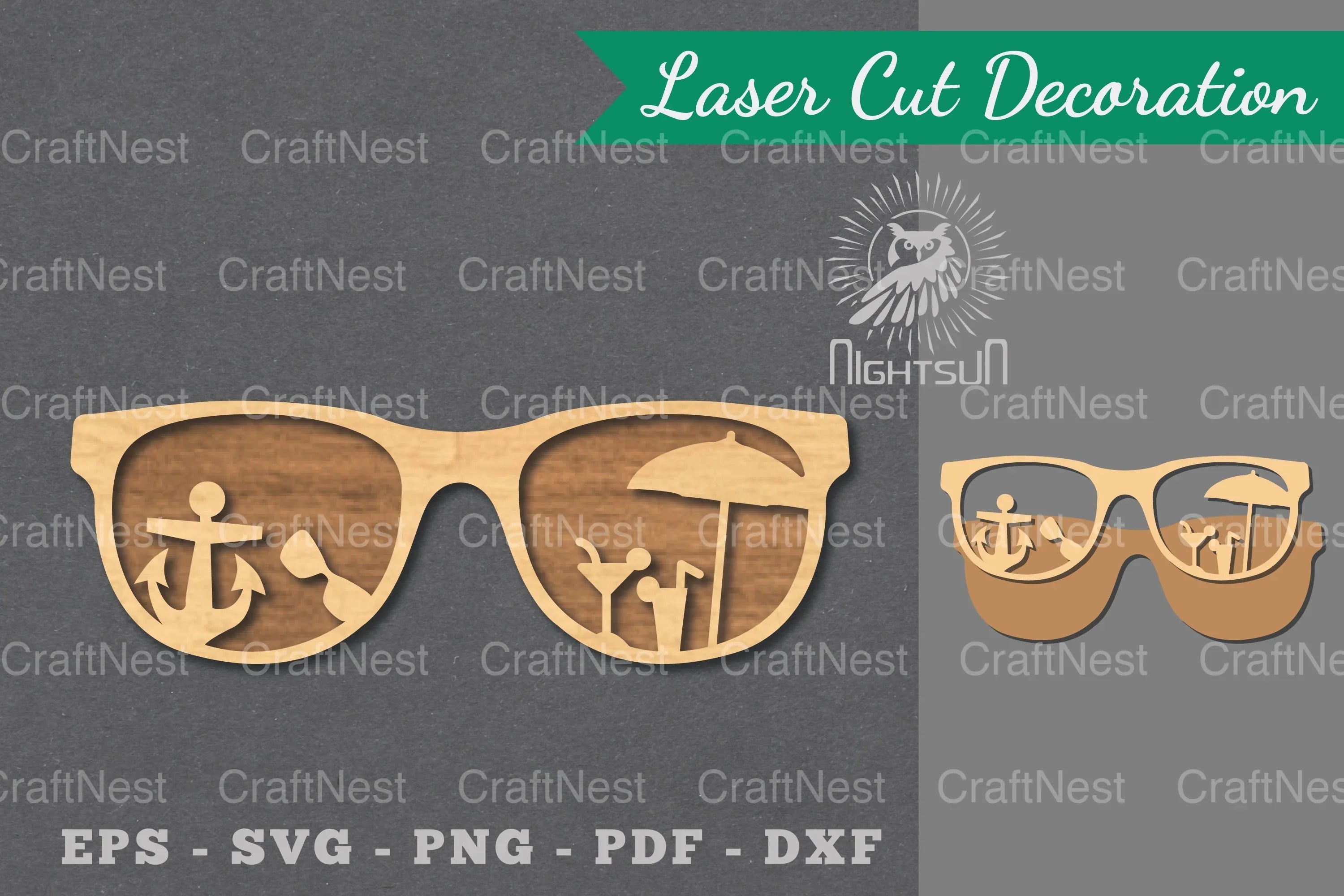 Summer Glasses Laser Cut Decoration Clipart Bundle - CraftNest - Digital Crafting and Art