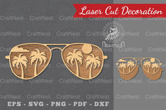 Summer Glasses Laser Cut Decoration Clipart Bundle - CraftNest - Digital Crafting and Art