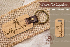 Summer Heartbeat Laser Cut Keychain SVG Bundle - CraftNest - Digital Crafting and Art