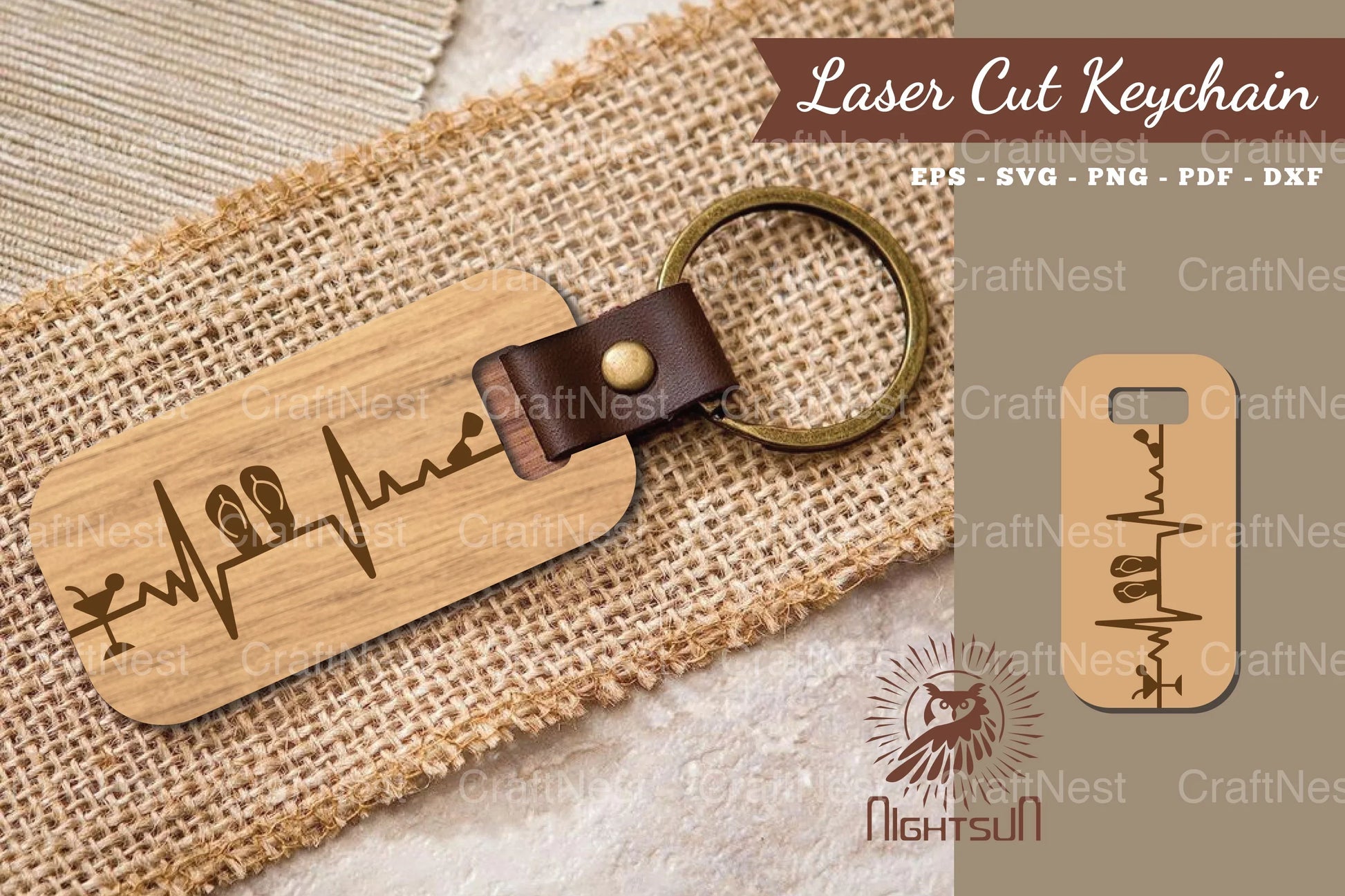 Summer Heartbeat Laser Cut Keychain SVG Bundle - CraftNest - Digital Crafting and Art