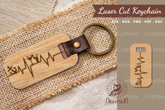 Summer Heartbeat Laser Cut Keychain SVG Bundle - CraftNest - Digital Crafting and Art