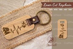 Summer Heartbeat Laser Cut Keychain SVG Bundle - CraftNest - Digital Crafting and Art