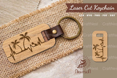 Summer Heartbeat Laser Cut Keychain SVG Bundle - CraftNest - Digital Crafting and Art