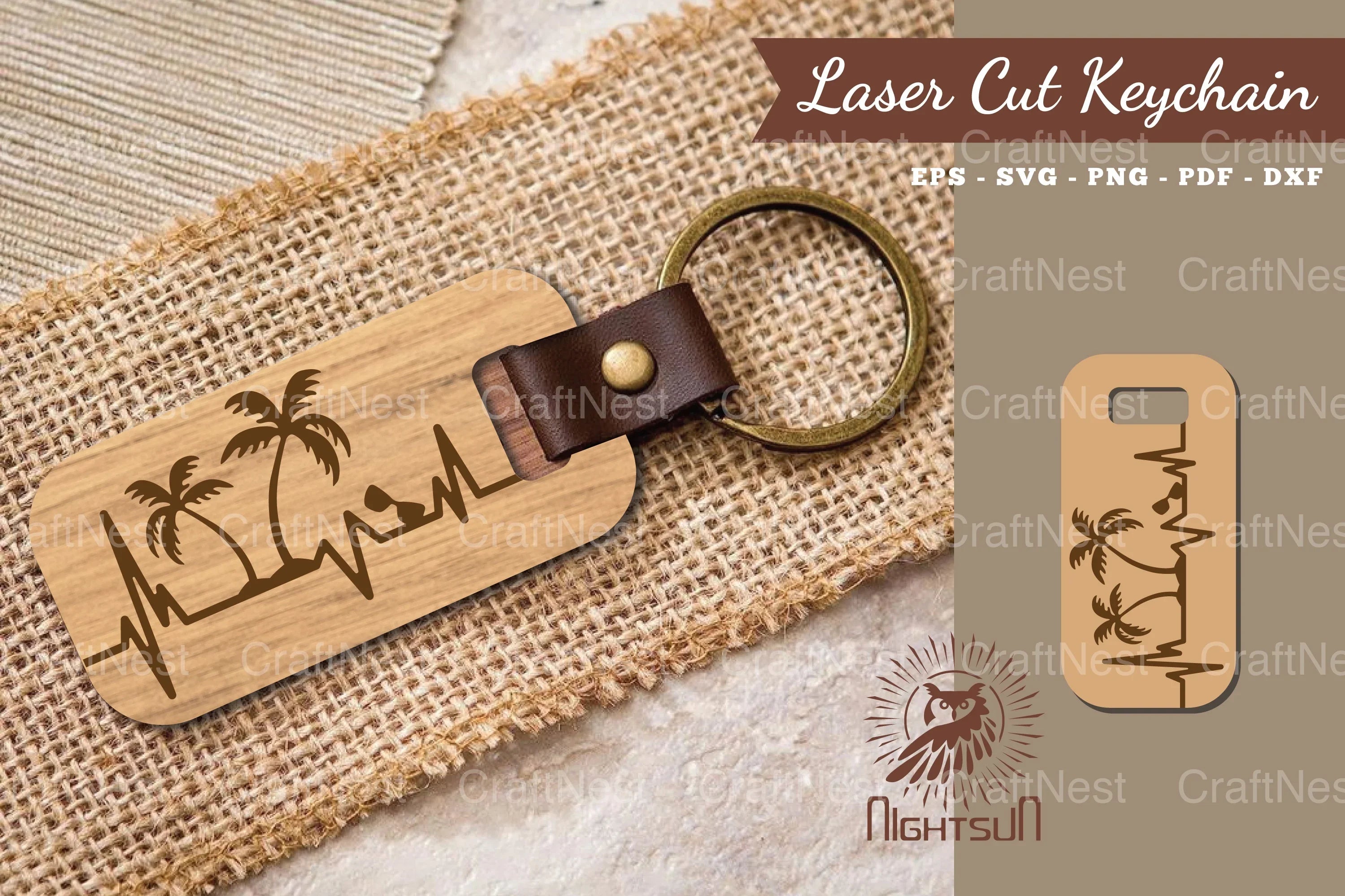 Summer Heartbeat Laser Cut Keychain SVG Bundle - CraftNest - Digital Crafting and Art