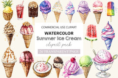 Summer Ice Cream Clipart Bundle 7 - CraftNest - Digital Crafting and Art