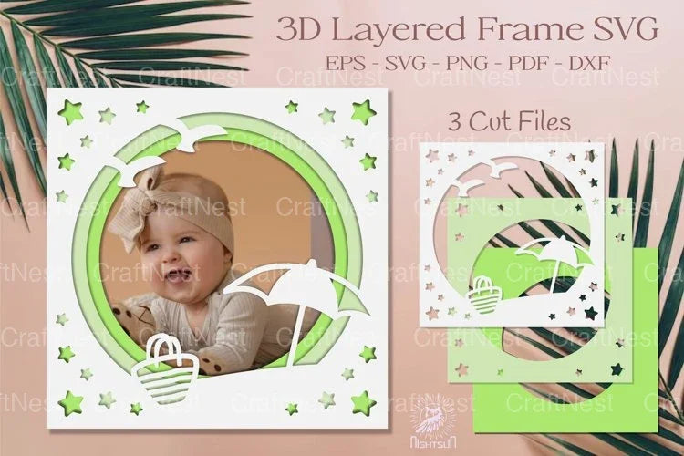 Summer Layered Frame Papercut SVG Bundle - CraftNest - Digital Crafting and Art