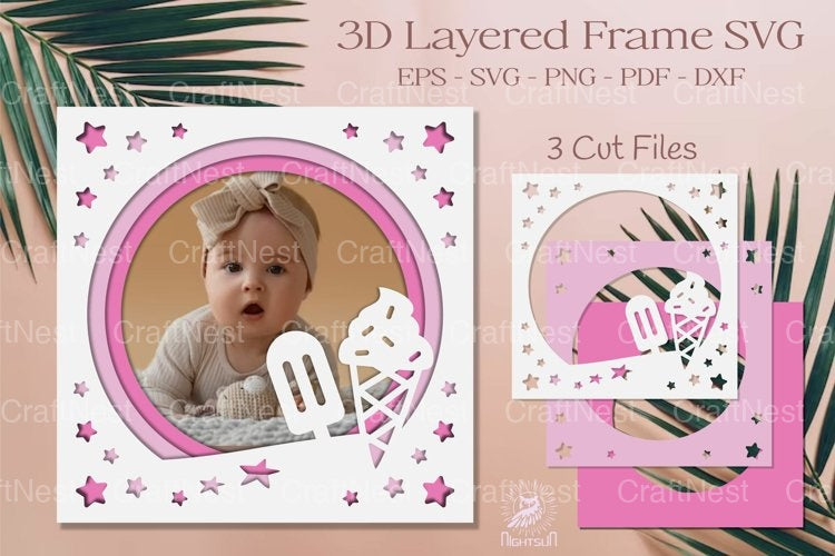 Summer Layered Frame Papercut SVG Bundle - CraftNest - Digital Crafting and Art