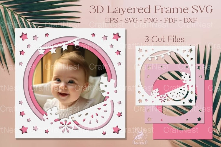Summer Layered Frame Papercut SVG Bundle - CraftNest - Digital Crafting and Art