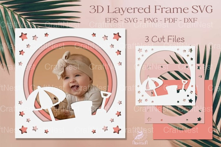 Summer Layered Frame Papercut SVG Bundle - CraftNest - Digital Crafting and Art