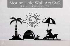 Summer Mouse Hole Wall Art Clipart Bundle - CraftNest - Digital Crafting and Art