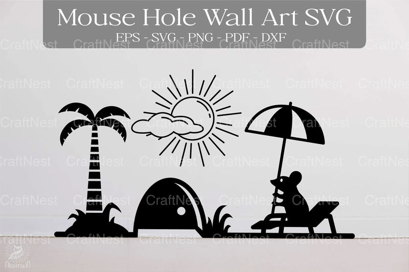 Summer Mouse Hole Wall Art Clipart Bundle - CraftNest - Digital Crafting and Art