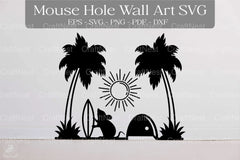 Summer Mouse Hole Wall Art Sticker Clipart Bundle - CraftNest - Digital Crafting and Art