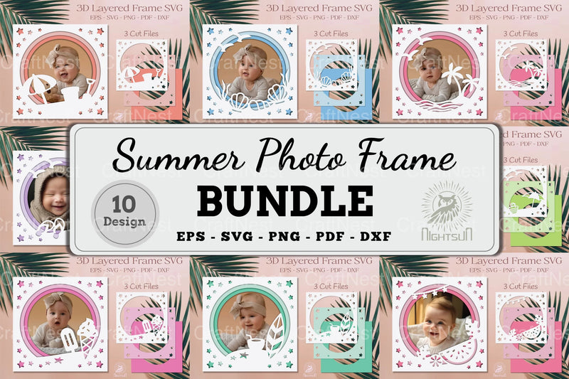 Summer Photo Frame Clipart Bundle - CraftNest - Digital Crafting and Art