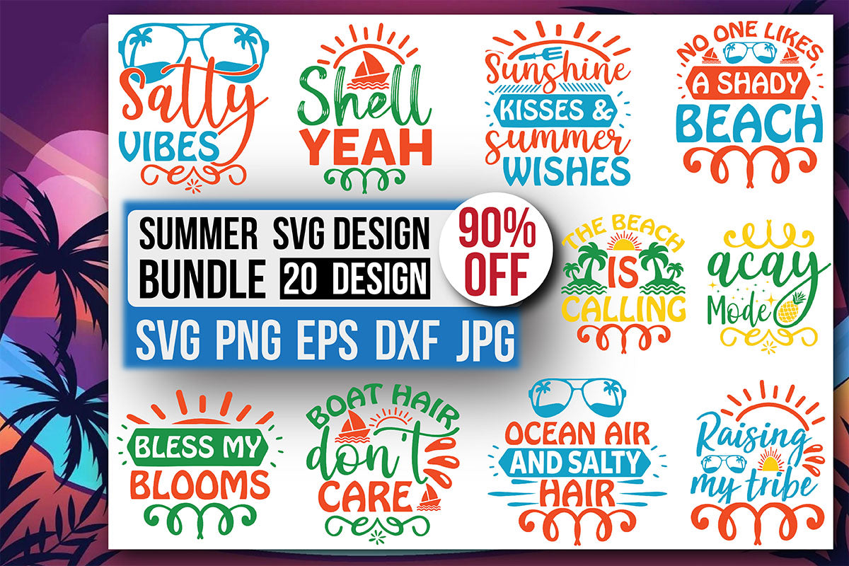 Summer SVG Bundle 7 - CraftNest - Digital Crafting and Art