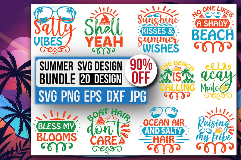 Summer SVG Bundle 7 - CraftNest - Digital Crafting and Art