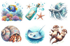 Summer Sea Animals Clipart Bundle - CraftNest - Digital Crafting and Art