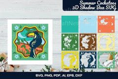 Summer Toucans 3D Shadow Box SVG Bundle - CraftNest - Digital Crafting and Art