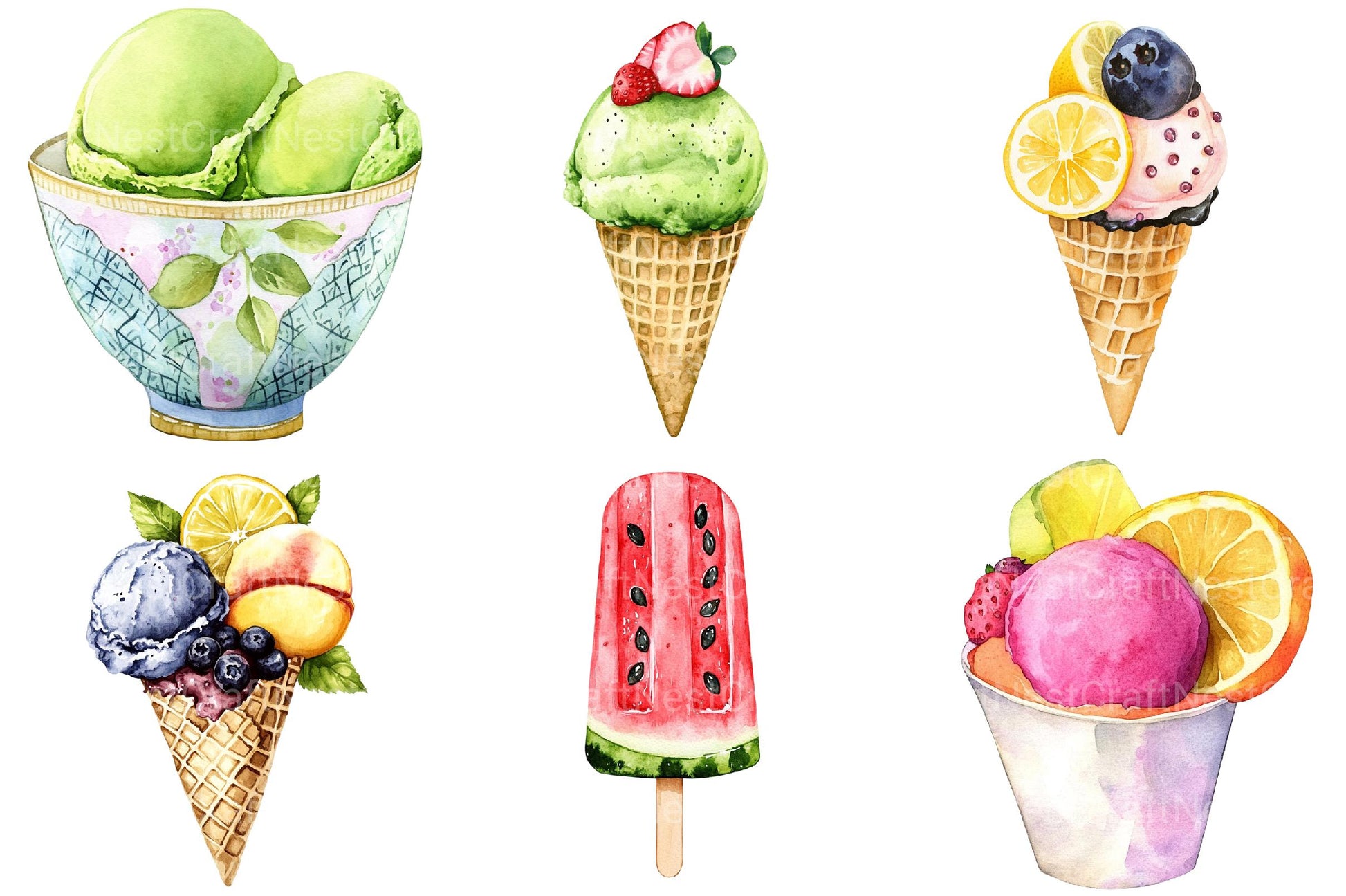Summer Ice Cream Clipart Bundle - CraftNest - Digital Crafting and Art