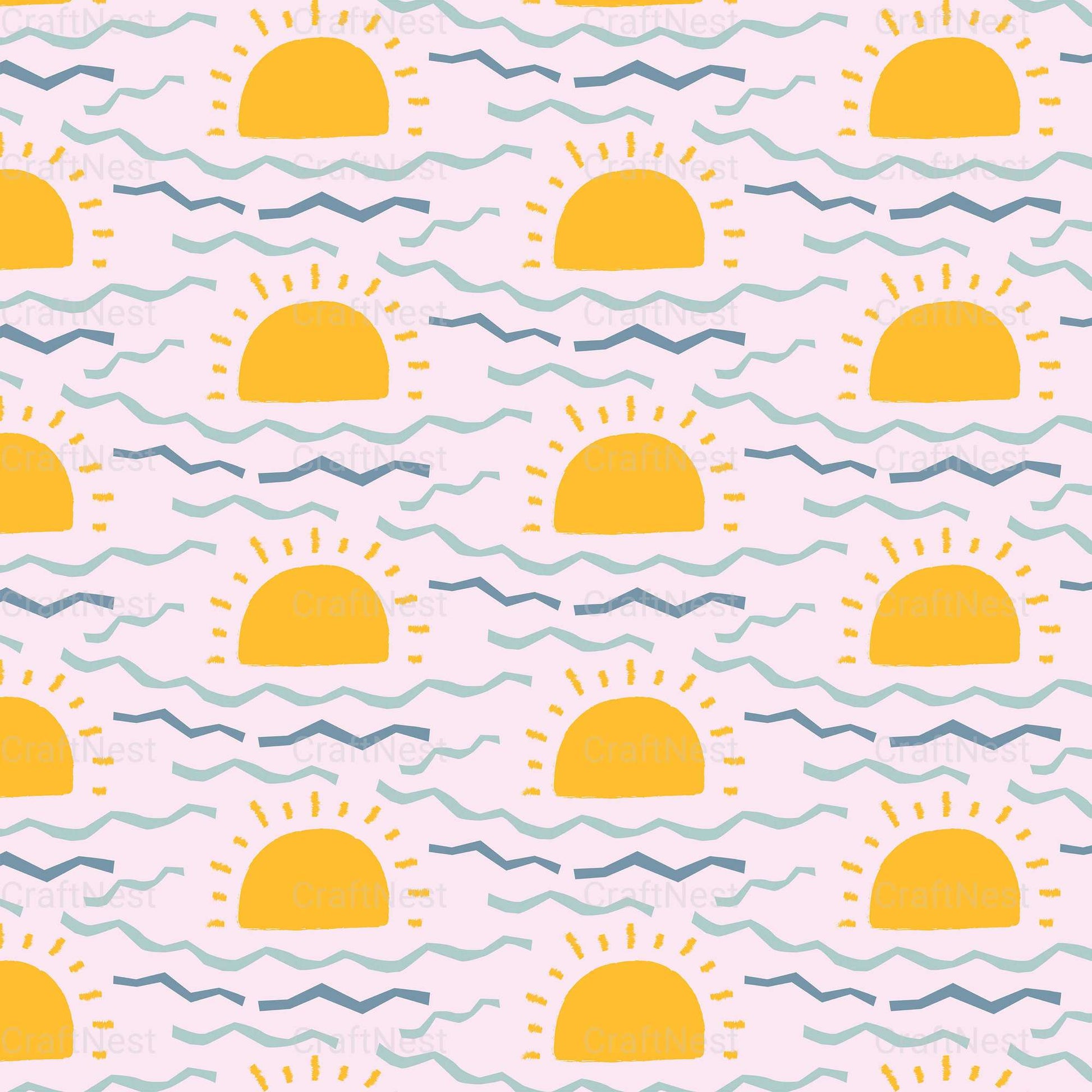 Summer Seamless Digital Paper - CraftNest - Digital Crafting and Art