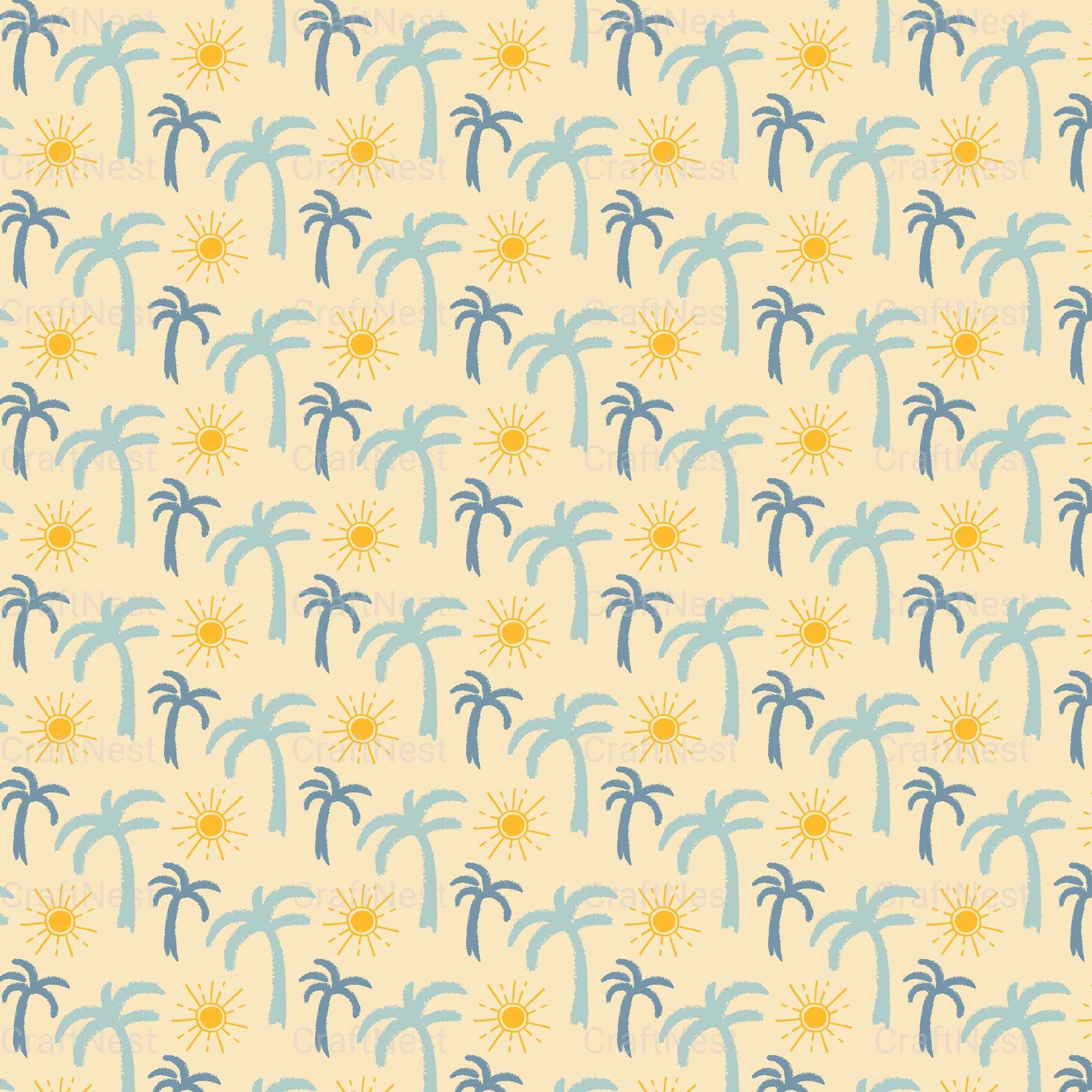 Summer Seamless Digital Paper - CraftNest - Digital Crafting and Art