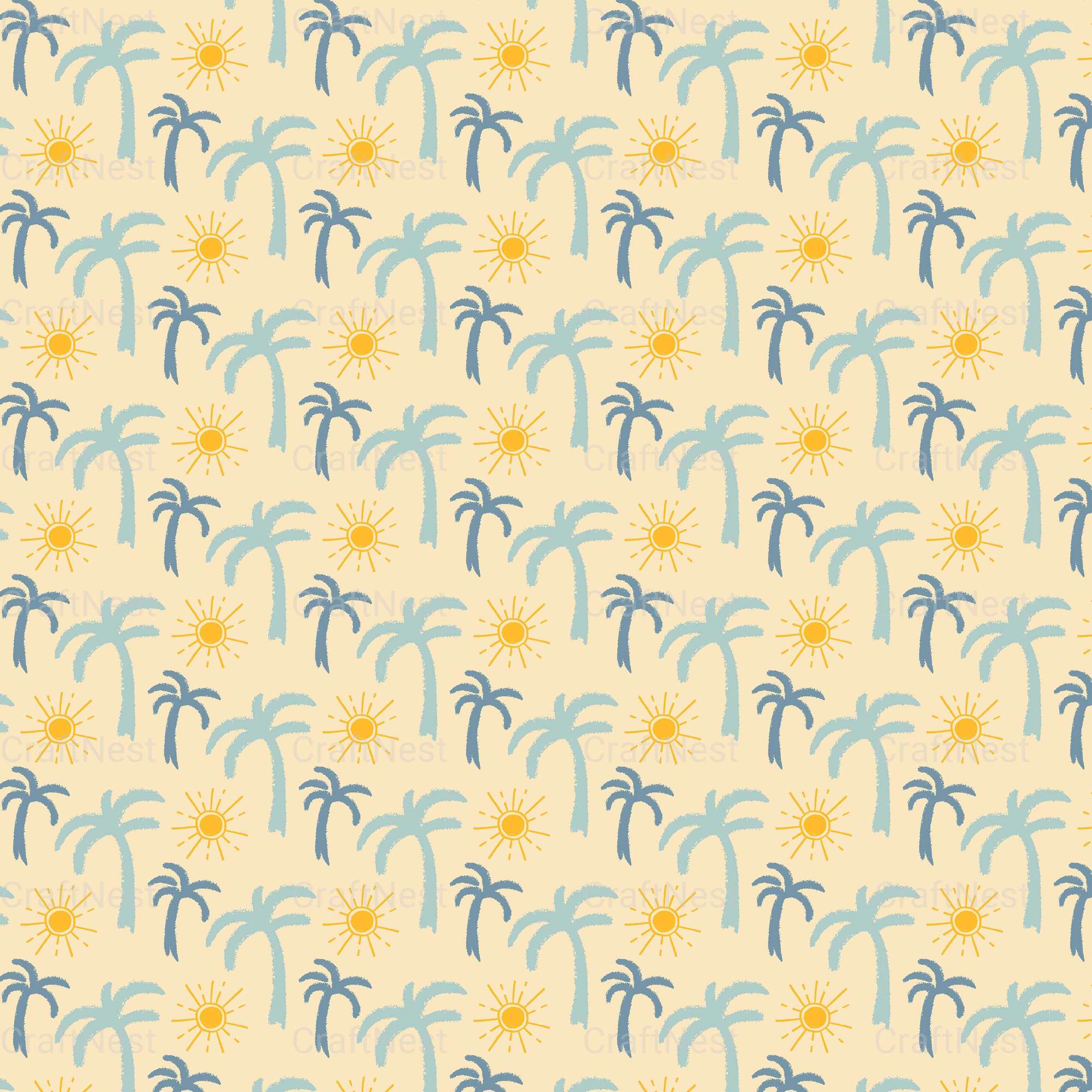 Summer Seamless Digital Paper - CraftNest - Digital Crafting and Art